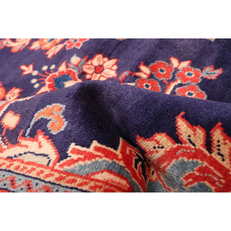 ECARPETGALLERY Hand-knotted Anatolian Vintage Navy Wool Rug - 3'7 x 10'4