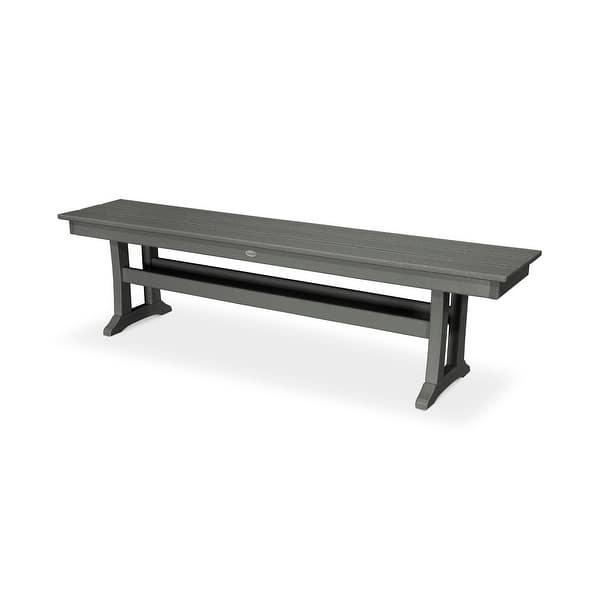 slide 2 of 13, POLYWOOD Farmhouse 65-inch Bench Slate Grey