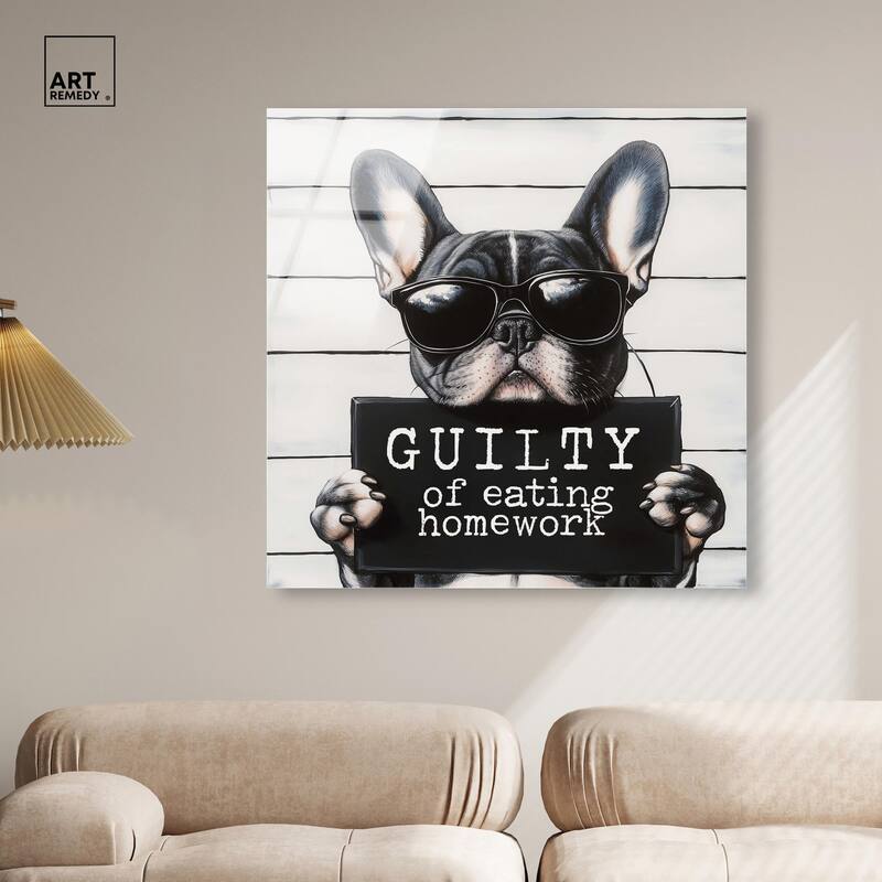 Guilty of Eating Homework Acrylic by Art Remedy, Ready to Hang