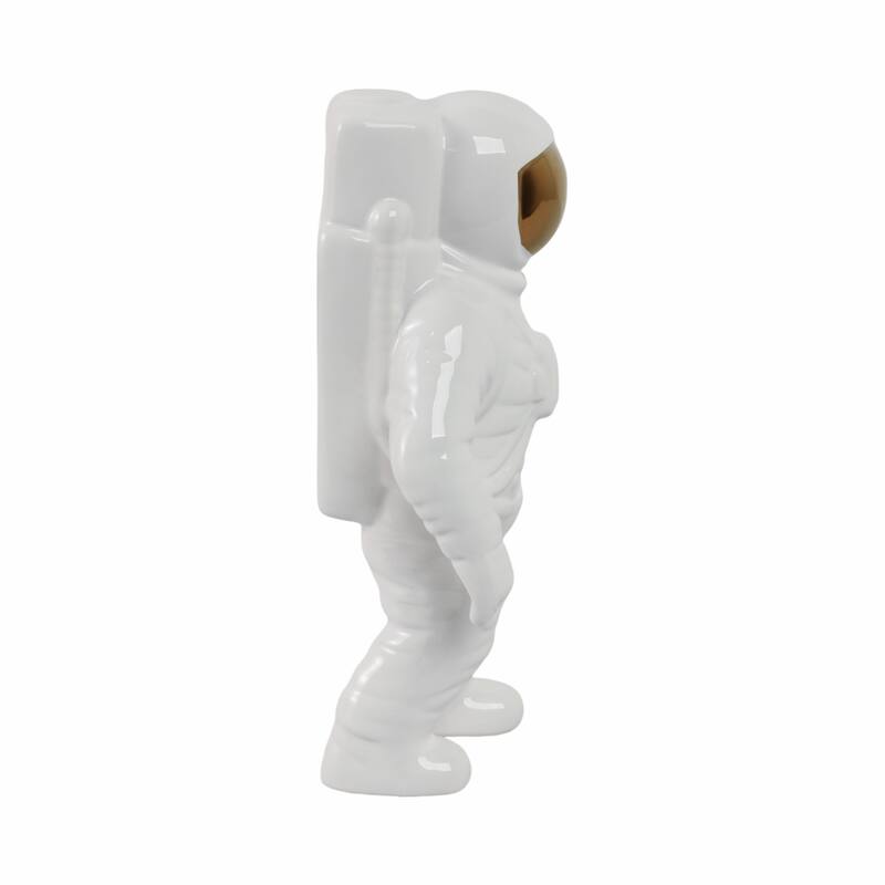 Modern Ceramic Astronaut Figurine Statue - 11"