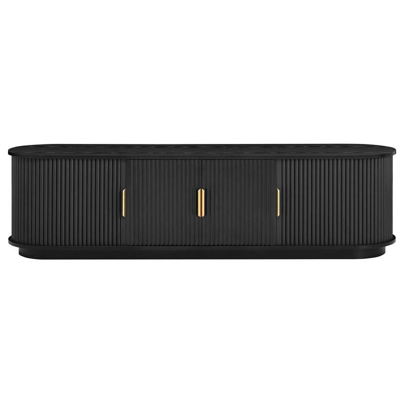 Farmhouse Wooden TV Stand up to 75" with Sliding Door and Adjustable Shelves for Modern Home Entertainment