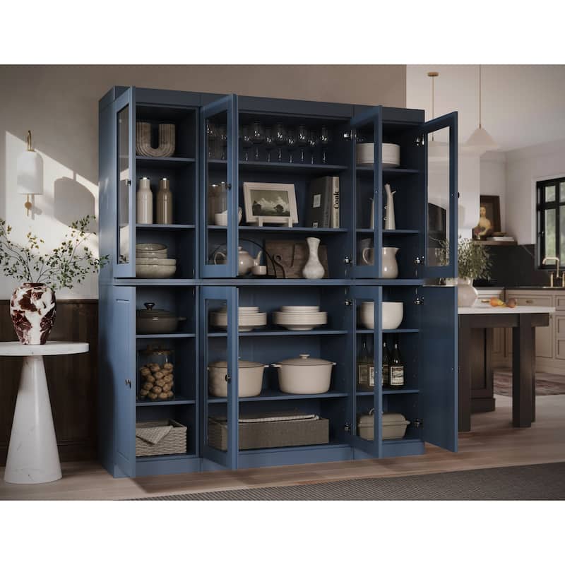 Palace Imports 100% Solid Wood 65" Kitchen China Pantry Cabinet - 65" x 71.5"