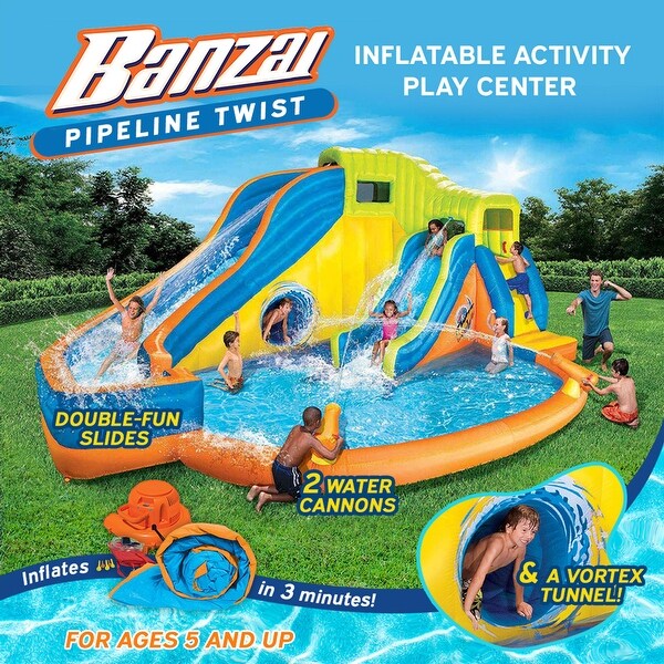 Banzai Pipeline Twist Kids Inflatable Backyard Waterpark Activity