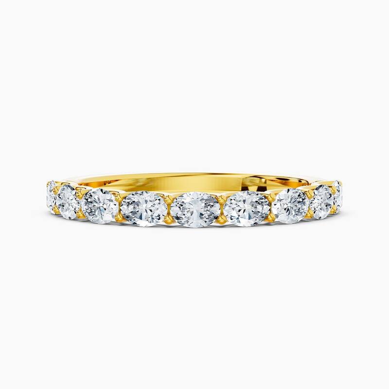 Auriya 14k Gold Oval East-West Lab Grown Diamond Half Eternity Band 0.90 - 3.75 ct. tw. (F-G, VS) - 0.90 ct. wt. - 6 - Yellow