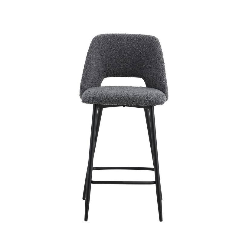 Prescott Boucle Counter Stools (Set Of 2) Boucle Upholstered - Grey