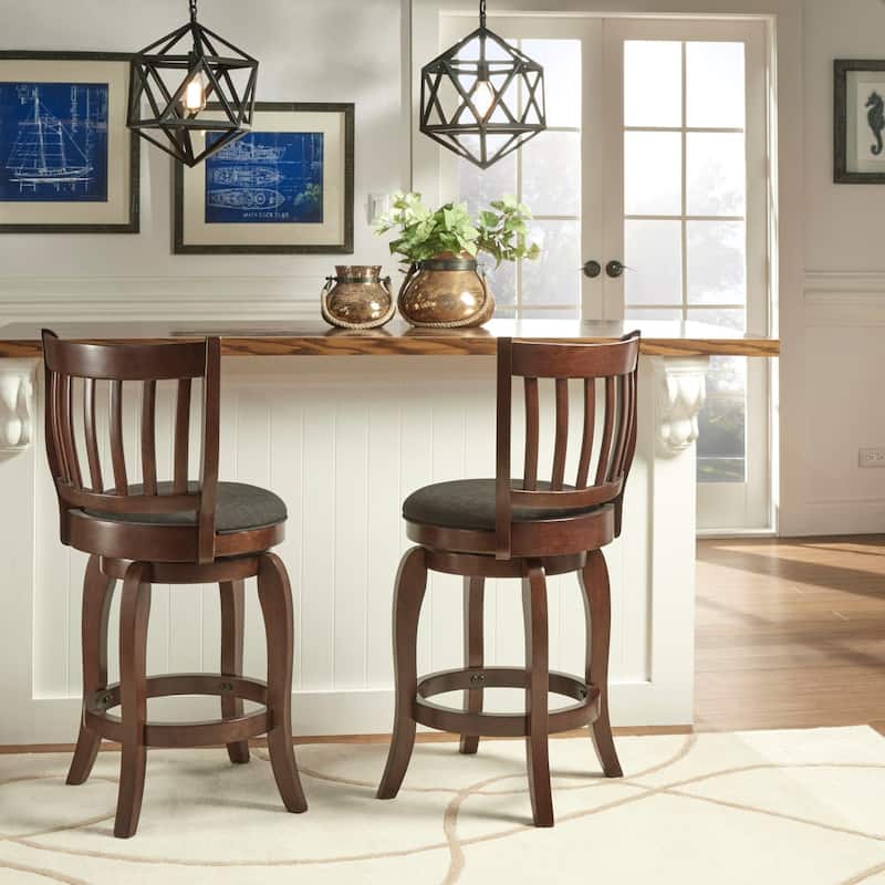 Ali Modern Linen High Back Swivel Stool by iNSPIRE Q Classic