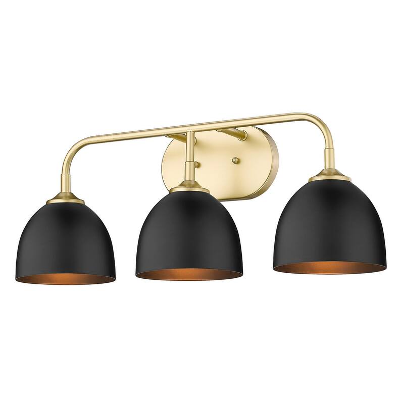 Golden Lighting Zoey 3 Light 25" Wide Bathroom Vanity Light with Black - Olympic Gold