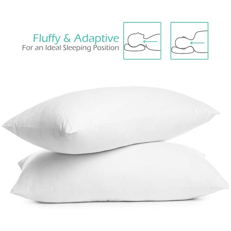 Nestl 100% Organic Cotton Cover Toddler Pillow - Soft Cool Travel Kids Pillow - 13 x 18 Inches - White