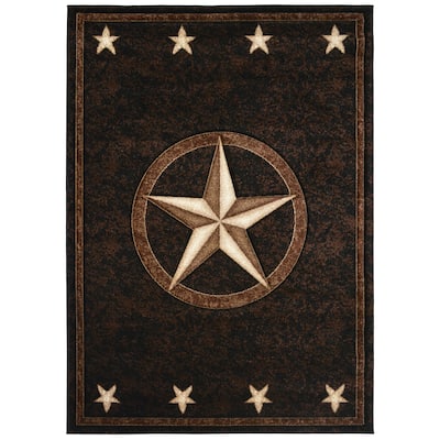 Axel Fort Worth Western Star Lodge Black Area Rug
