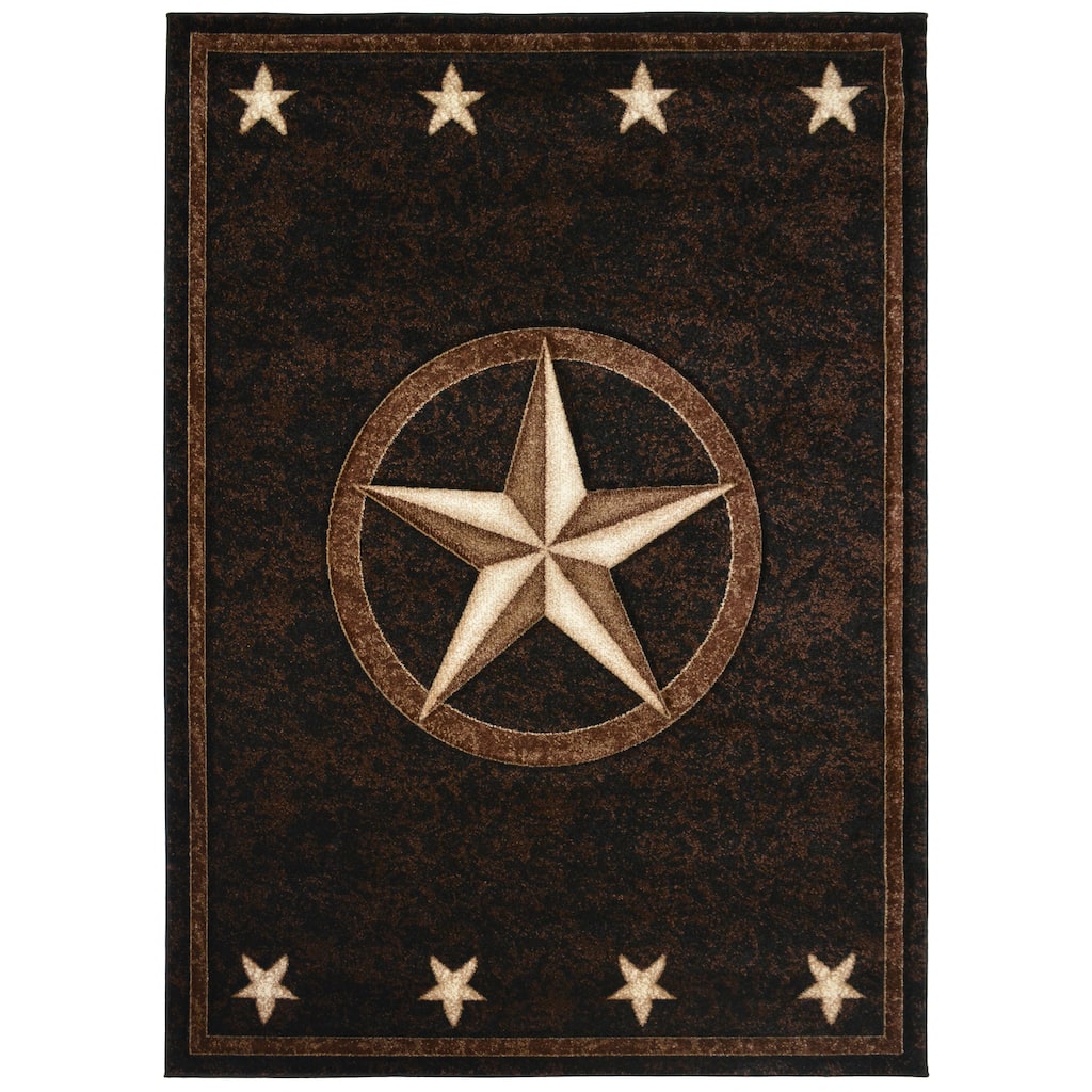 Axel Fort Worth Western Star Lodge Black Area Rug