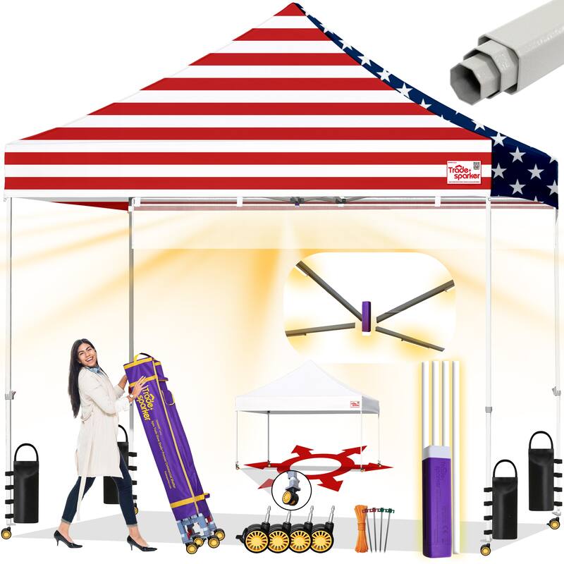 Tradesparker Ez Pop Up Canopy Tent Commercial Instant Canopies - 10X10ft without sidewall - Starry Stars