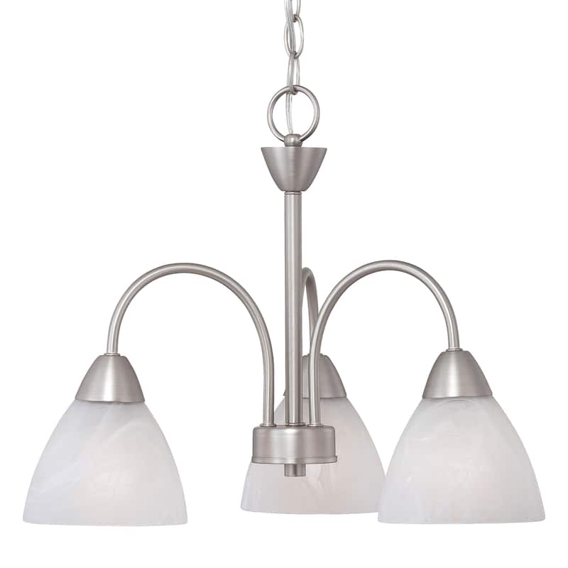 Tia 17.75-inch Wide 3-Light Chandelier in Matte Nickel - 17.75in W x 17.75in D x 14in H