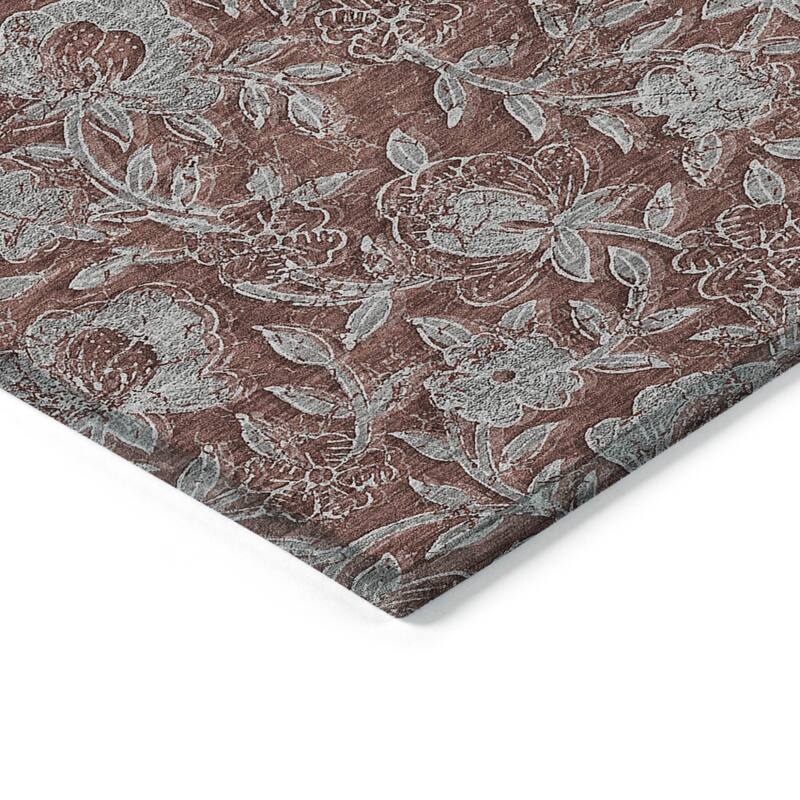 HomeRoots Floral Transitional Rectangle Outdoor Rug