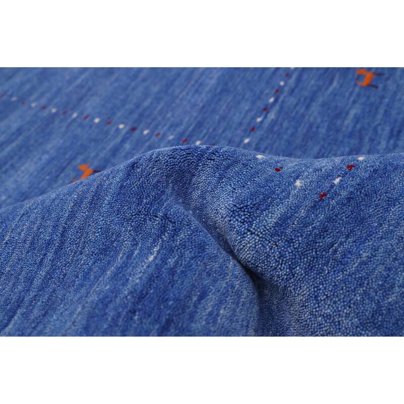 ECARPETGALLERY Hand Loomed Kashkuli Gabbeh Blue Wool Rug - 8'9 x 11'7