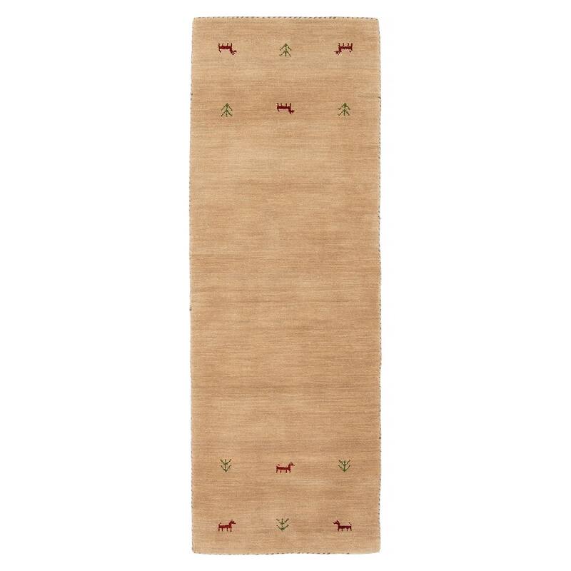 Kashkuli Gabbeh Tan Rug 1'11" x 5'10" - 1'11 x 5'10 - Tan - 1'11 x 5'10