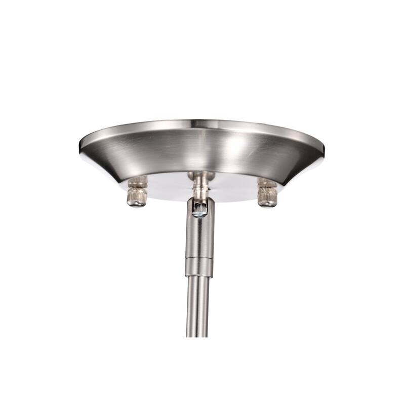 Brushed Nickel 1-Light 12 in. Modern Pendant with Clear Cone Glass Shade - Brushed Nickel