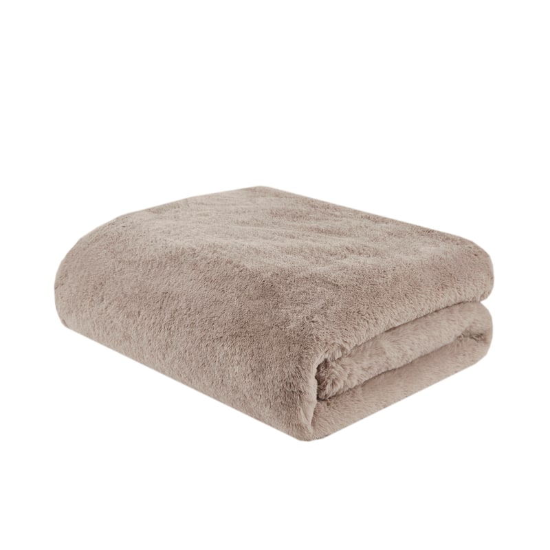 Madison Park Sienna Solid Premium Faux Fur Throw