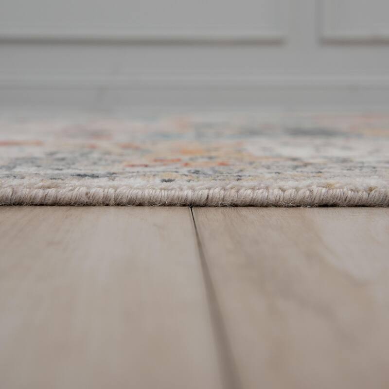 Alora Decor Cosmopolitan Contemporary Beige Wool/Tencel Area Rug