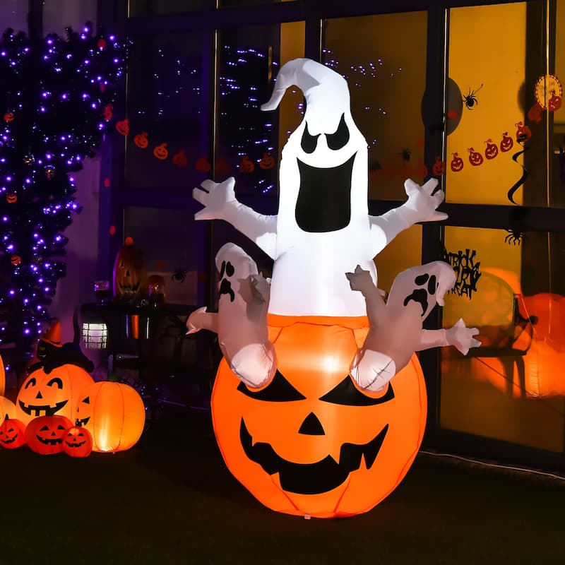 6 FT Halloween Pumpkin Decoration with Inflatables Ghost