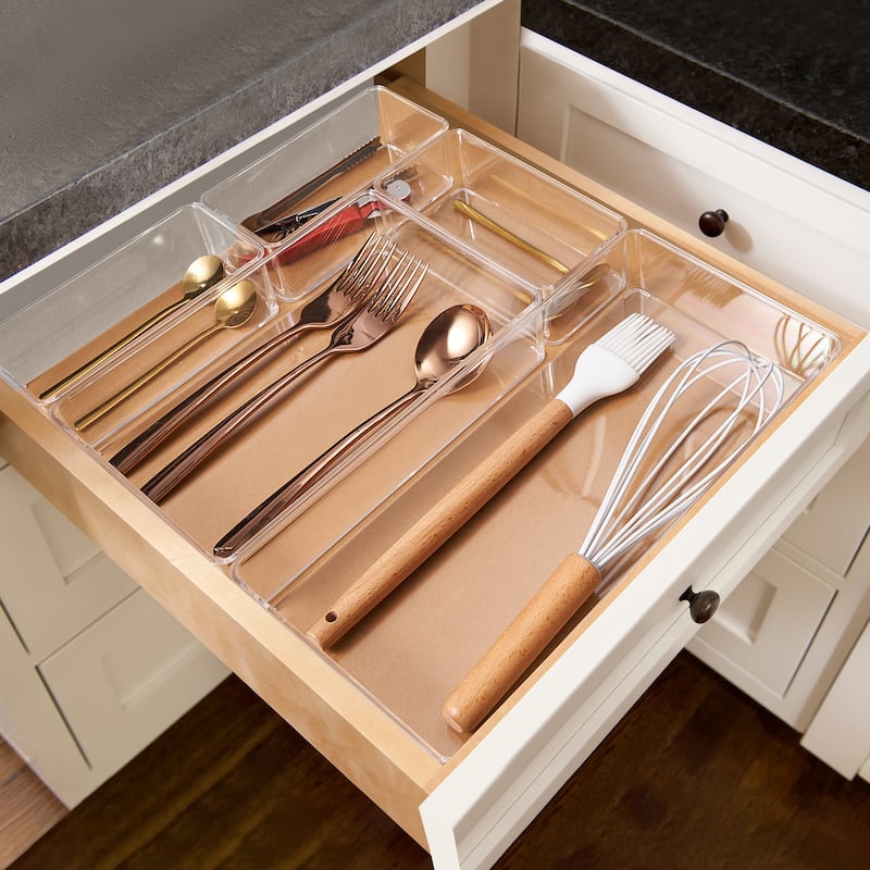 Sorbus Clear Drawer Organizer Set for Kitchen Storage (5-Piece)