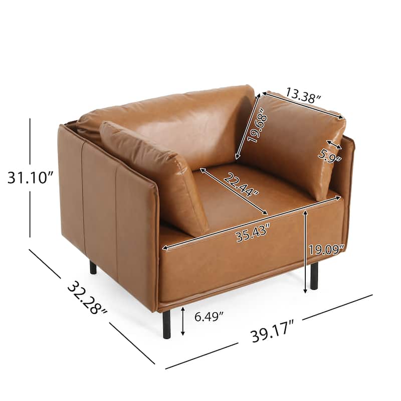 Vintage Faux Leather Lounge Chair Accent Chairs
