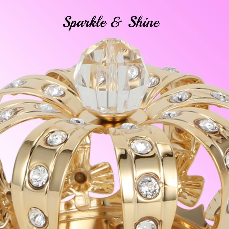 Matashi 24K Gold Plated Crown Ornament with Genuine Matashi Crystals