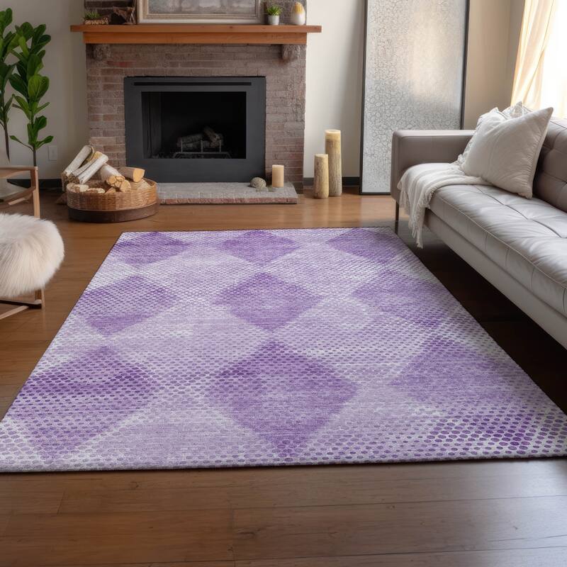 Premium Washable Super Soft Modern Diamonds Mayfield Rug