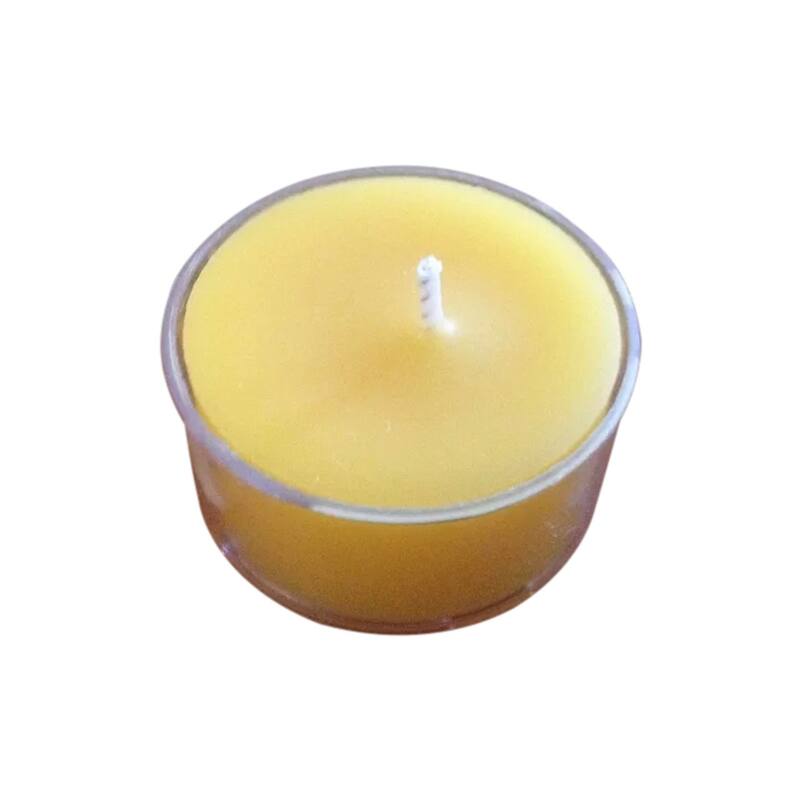 Club Pack of 50 Handmade Honey Beeswax Clear Cup Tealight Candles 5"