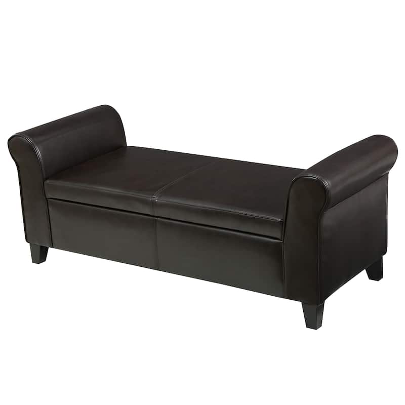 Hayes armed storage bench