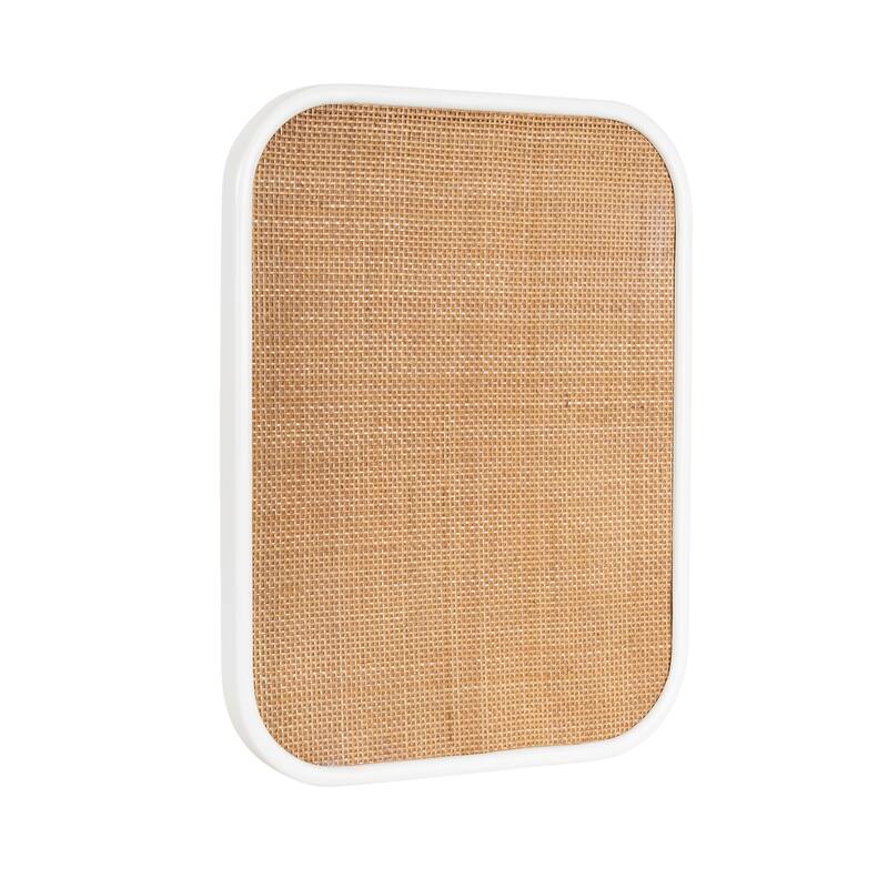 Kate and Laurel Planche Rattan Wall Pinboard - White