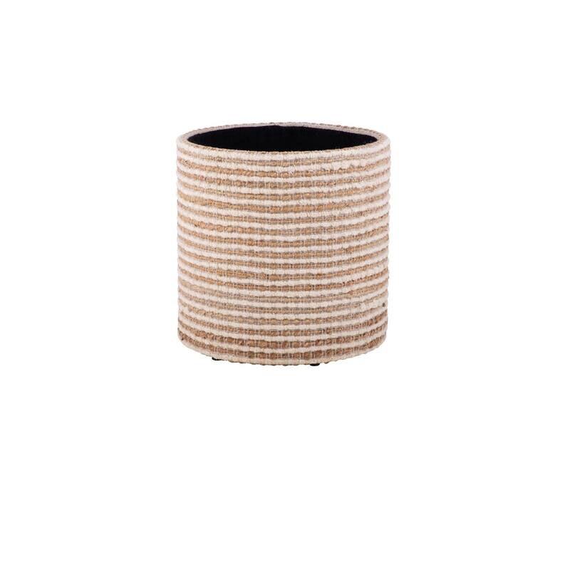 Handwoven Fabric Storage Ottoman