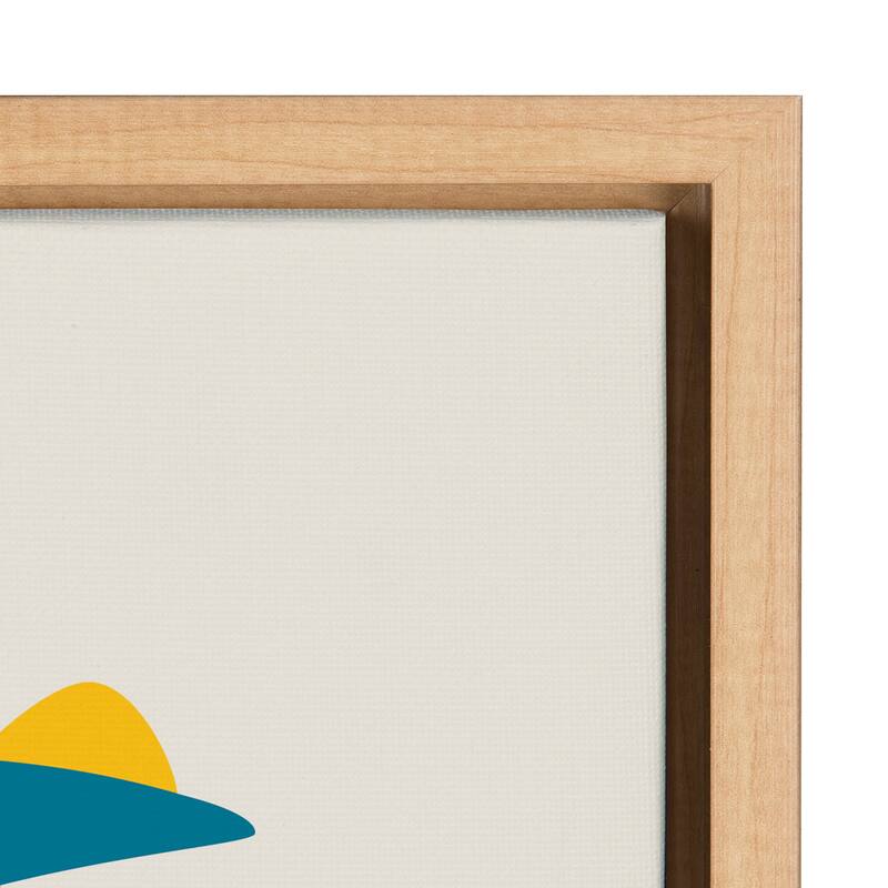 Kate and Laurel Sylvie Mid-Century Crocodile Framed Canvas by Rachel Lee