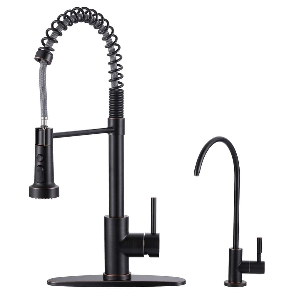 WOWOW Three Function Pull Down Kitchen Faucet with Drinking Water Faucet