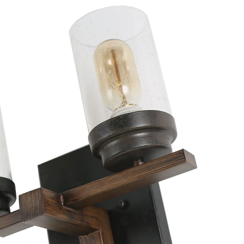 Rustic Farmhouse Wall Sconce - Seeded Glass, Wall Mount Lighting Fixture
