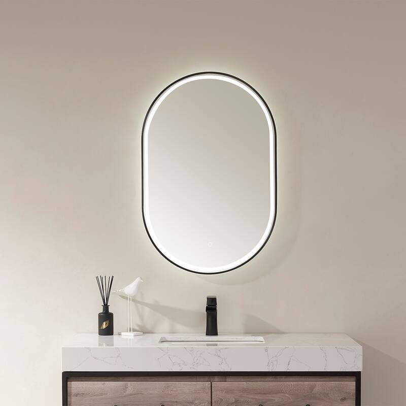 24'' Oval LED Lighted Accent Bathroom/Vanity Wall Mirror