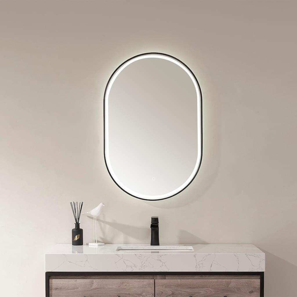 24'' Oval LED Lighted Accent Bathroom/Vanity Wall Mirror