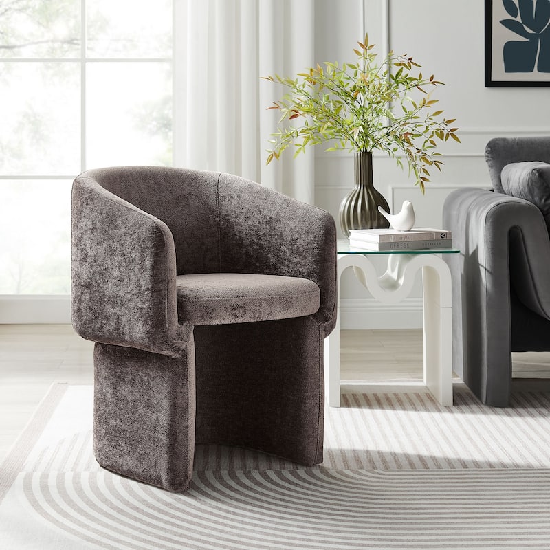 Verity Chenille Dining Armchair - Chocolate Brown