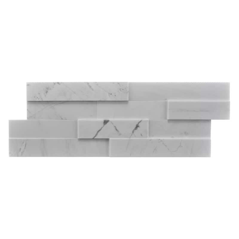 Cliffside 8 in. x 22 in Panel and 8 in. x 24 in. Corner Honed Marble Wall Tile