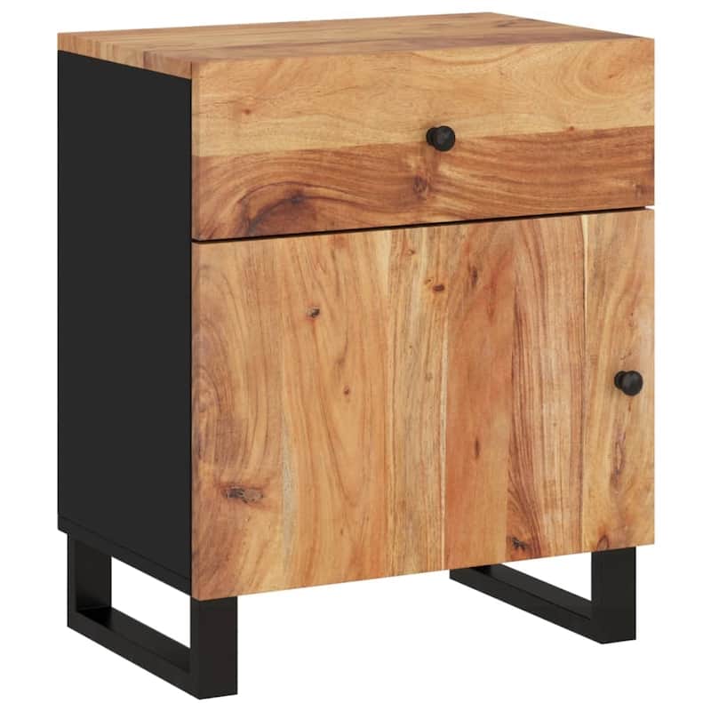vidaXL Bedside Cabinet 19.7"x13"x23.6" Solid Wood Mango&Engineered Wood