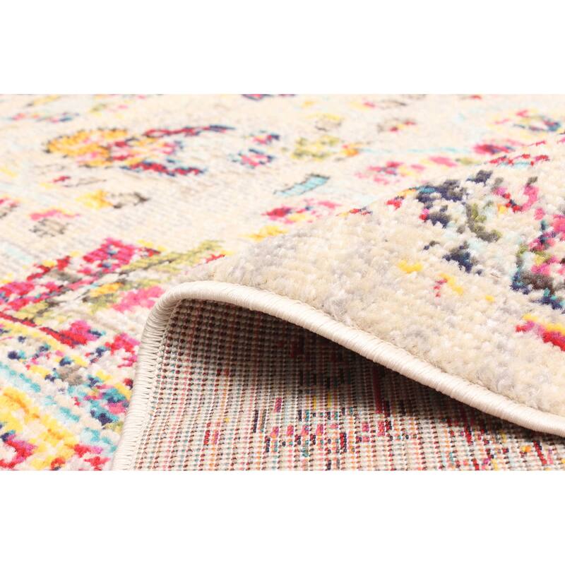 ECARPETGALLERY Machine Made Jasmine Ivory Area Rug