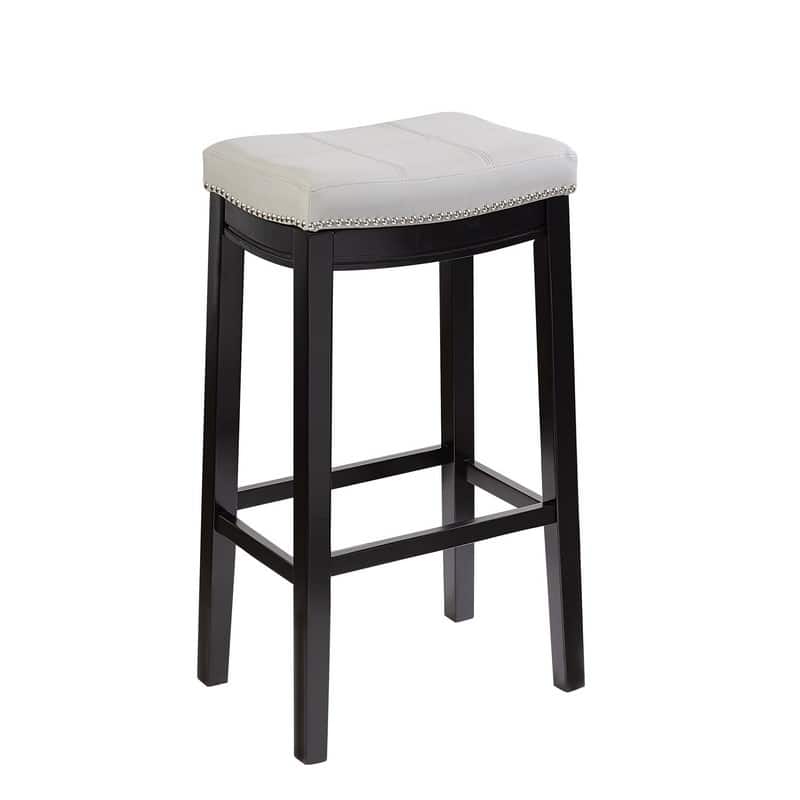 Linon Willamette 32-inch Bar Stool - Grey Faux Leather