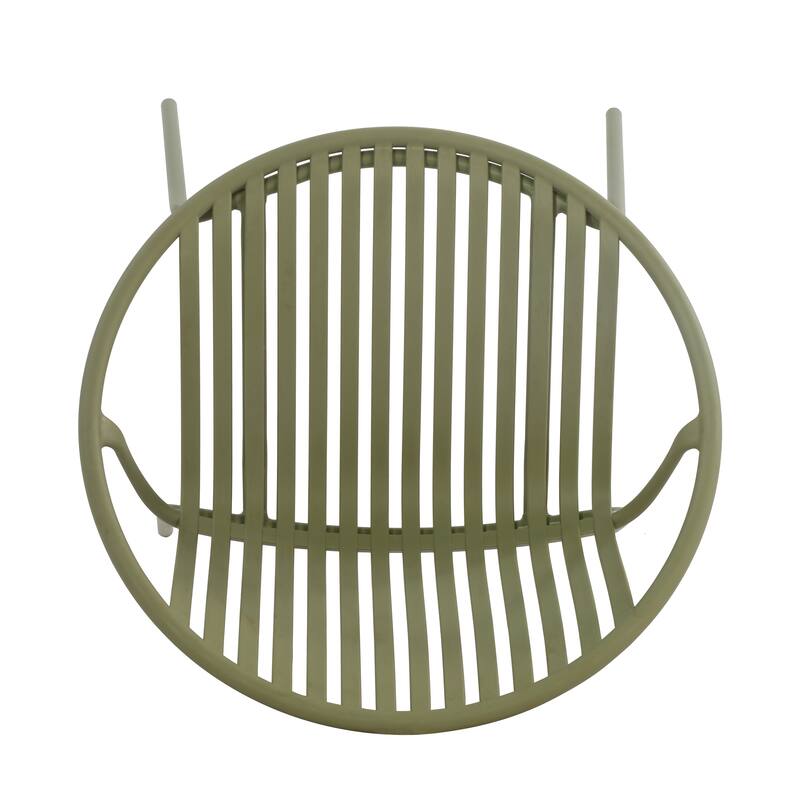 Patio Dining Chairs Set of 2 Modern Stackable Chairs with Breathable Plastic Backrest and Metal Legs for Outdoor, Backyard
