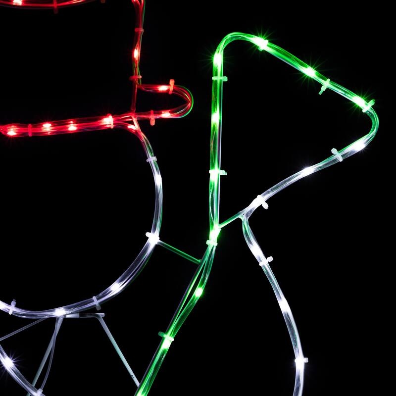 28" Lighted Standing Snowman Silhouette Outdoor Christmas Decoration - White