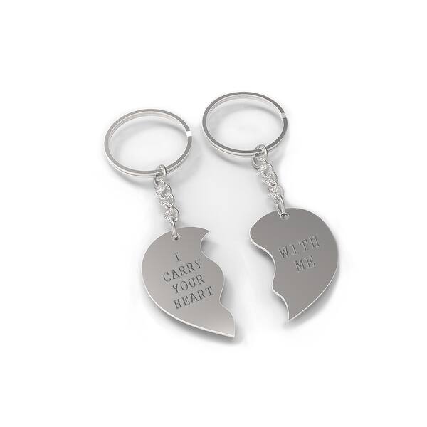 Shop I Carry Your Heart With Me Half Hearts Couple Keychains Cute Matching Key Ring Overstock 14559582