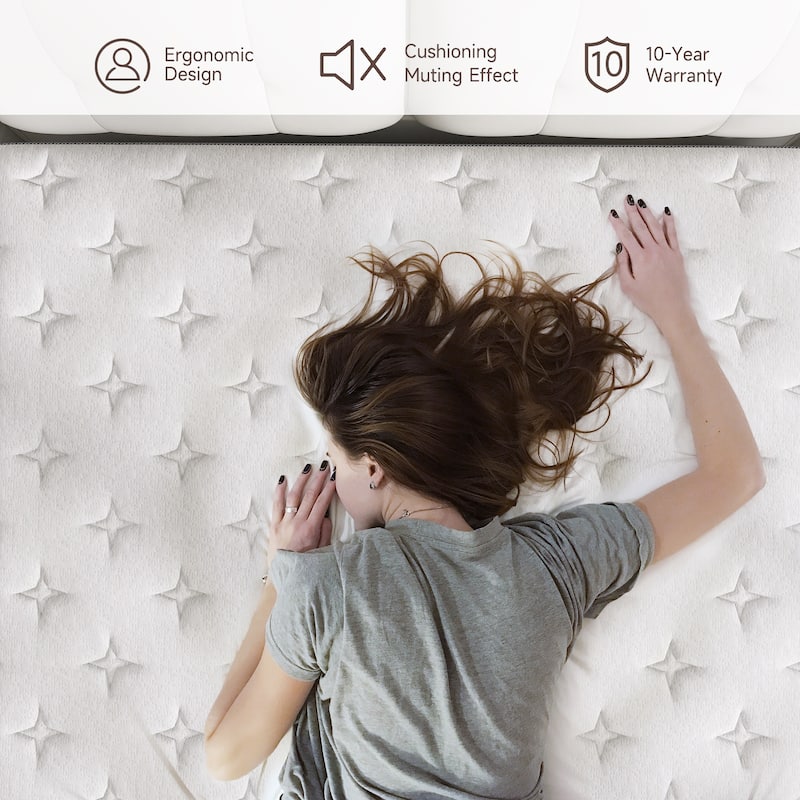 14 Inch Mattress Gel Infused Memory Foam Hybrid Pocket Coils