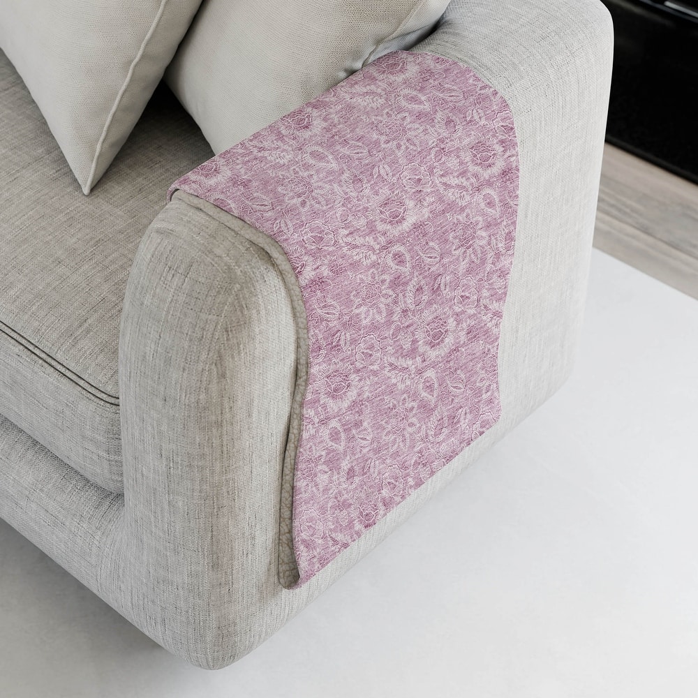 Premium Machine Washable Floral Sherpa Throw Blanket