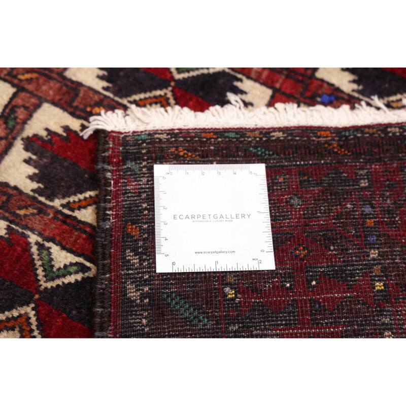 ECARPETGALLERY Hand-knotted Teimani Cream, Red Wool Rug - 2'7 x 4'11