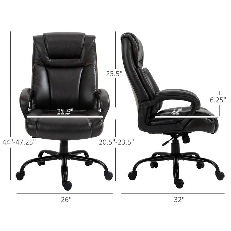 Vintage Adjustable Height Executive Chair Task Chair, Drafting Chair Computer Chair with Padded Armrests