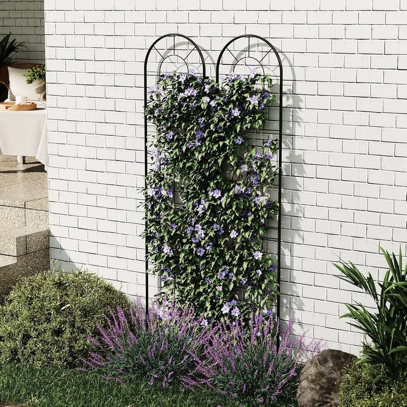 2 pcs Rustproof Garden Fence Panels Outdoor Barrier for Small Yard, Patio Decor & Plant Trellis