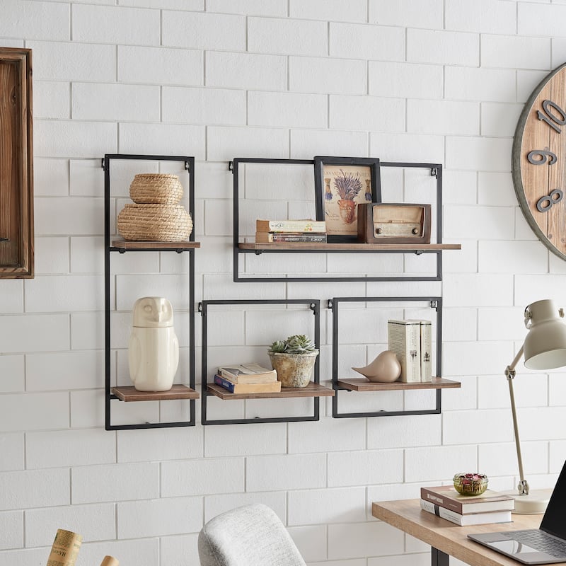 Danya B Framed Wall Art 4-Piece Modern Shelf Set